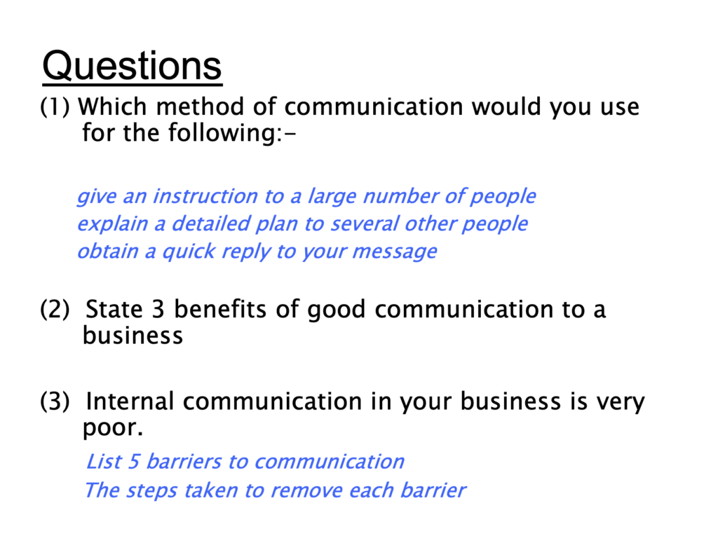 Communication Presentation Notes